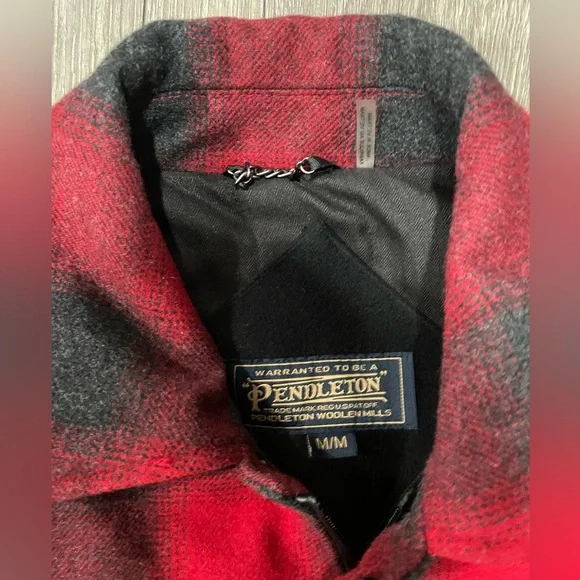 Pendleton Longmont Wool Blend Insulated / Lined Shirt Jacket Red Ombre Sz M